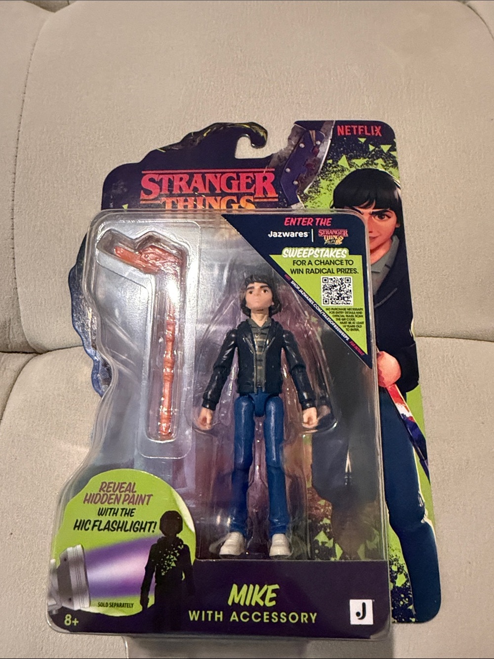 Stranger Things Mike Action Figure with Accessory - Black Jacket, Blue Pants